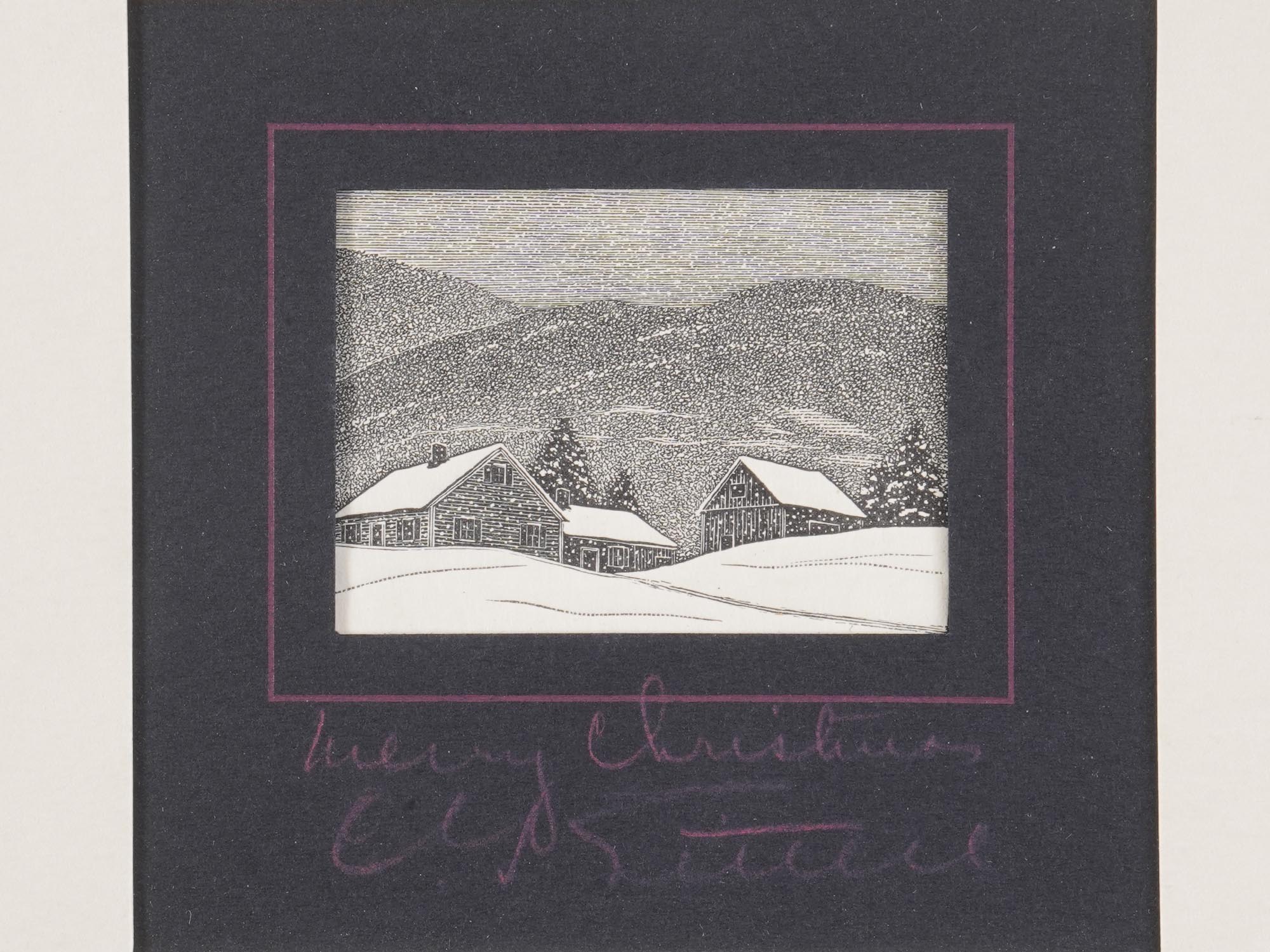 TWO WINTER LANDSCAPE ENGRAVINGS BY ASA CHEFFETZ PIC-2